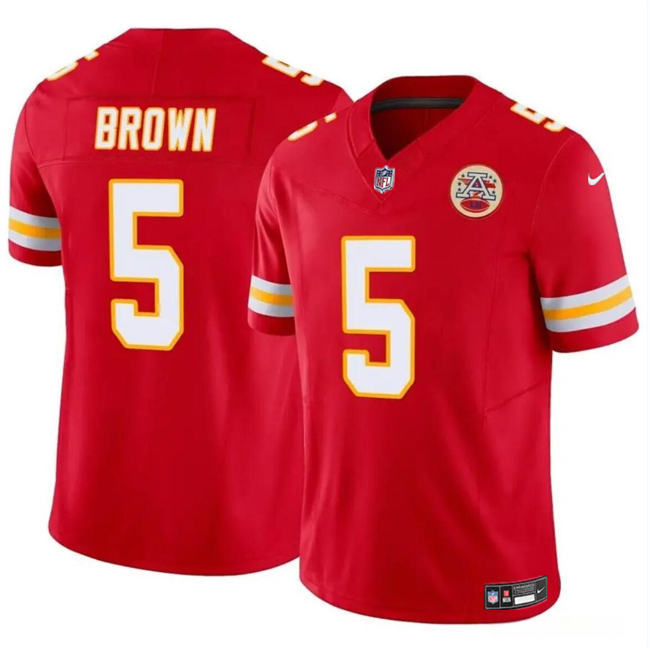 Men??s Kansas City Chiefs #5 Hollywood Brown Red 2023 F.U.S.E Vapor Untouchable Limited Football Stitched Jersey